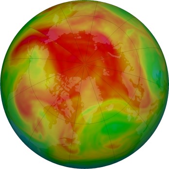 Arctic ozone map for 2024-04-17
